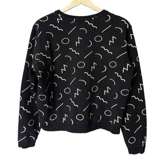 Marine Layer Anytime Print Sweatshirt In Black Noodle Print Size L - Picture 5 of 7
